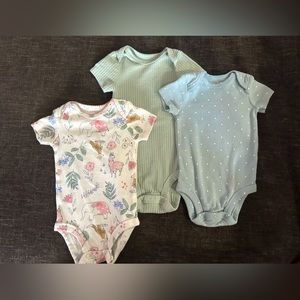 Set of 3 Just One You bodysuits, size 3M. Never worn